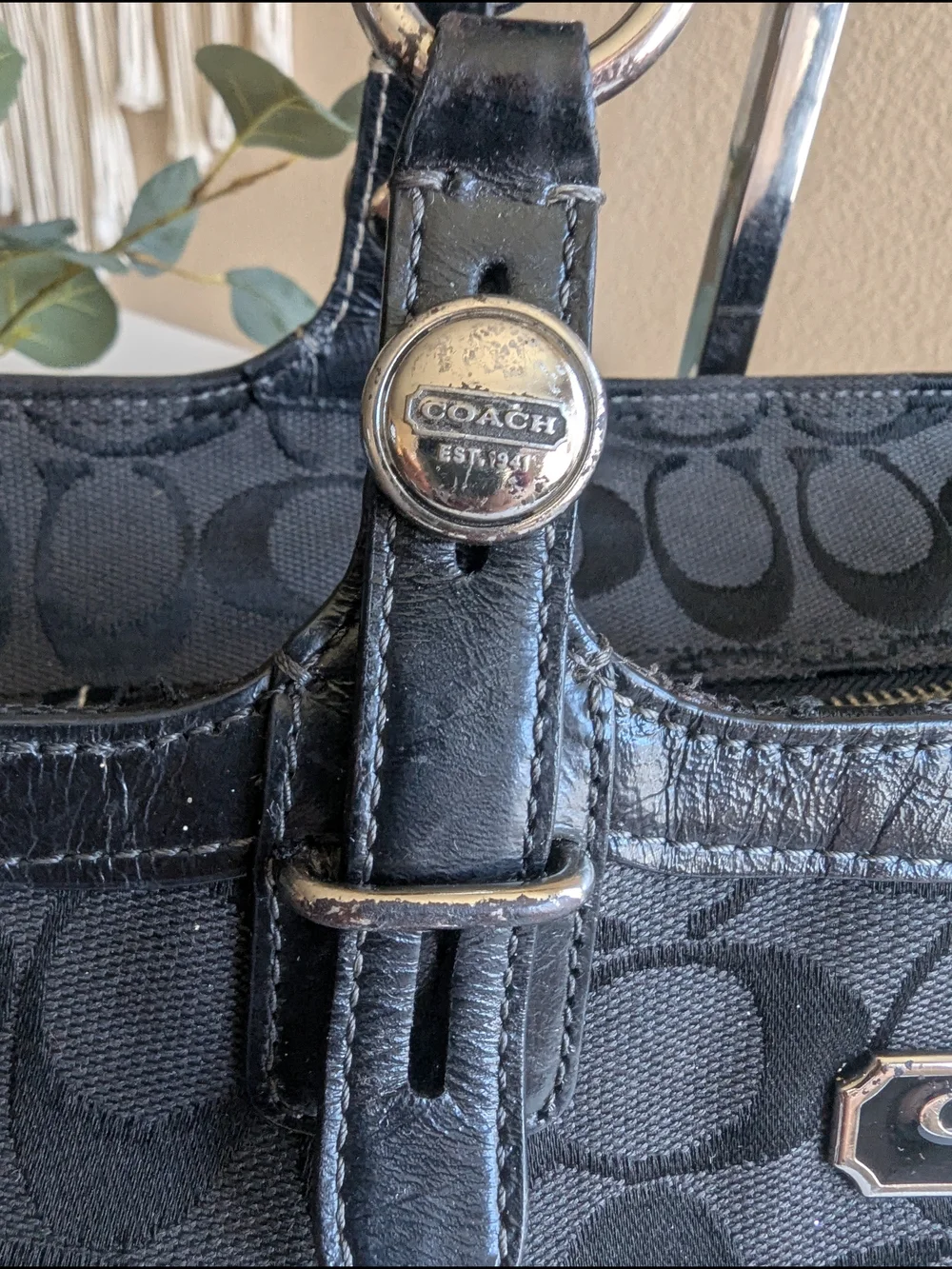 vintage Coach Gallery Signature East West Tote Bag